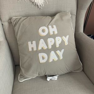 Grey throw pillow
